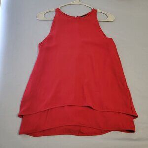 Theory | Red sleeveless silk blouse